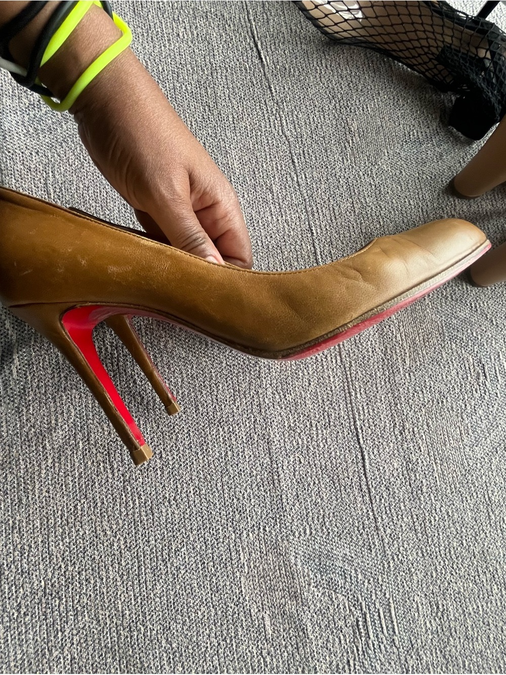 Christian Louboutin Brown Leather Pumps with Red Sole
